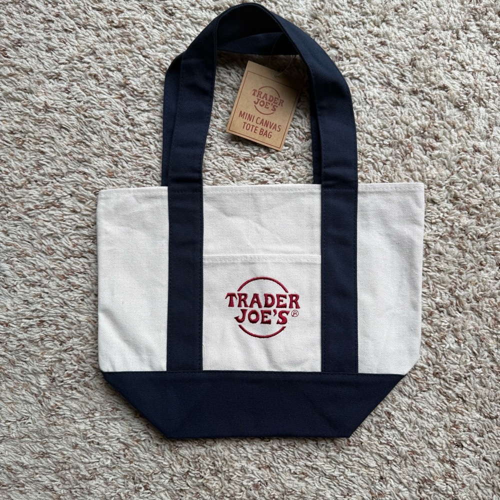 Trader Joe’s mini Canvas Tote -NAVY